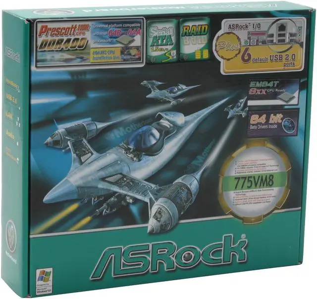 Alt view image 4 of 4 - ASRock 775VM8 LGA 775 VIA PM800 Micro ATX Intel Motherboard