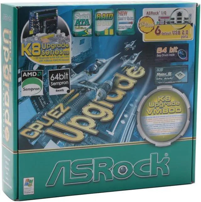 Alt view image 5 of 5 - ASRock K8Upgrade-VM800 754 VIA K8M800 Micro ATX AMD Motherboard