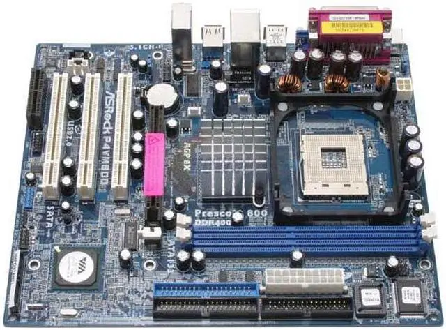 Alt view image 2 of 5 - ASRock P4VM800 Socket 478 VIA P4M800 Micro ATX Intel Motherboard