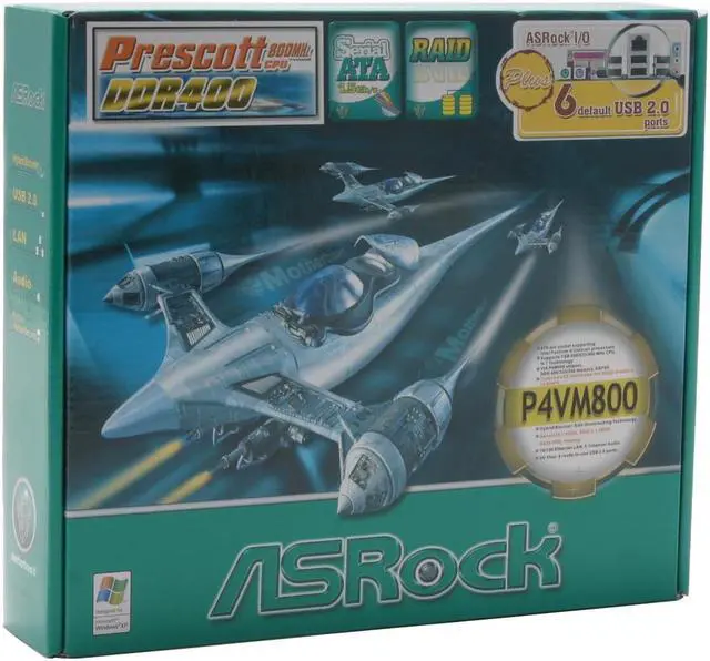 Alt view image 5 of 5 - ASRock P4VM800 Socket 478 VIA P4M800 Micro ATX Intel Motherboard