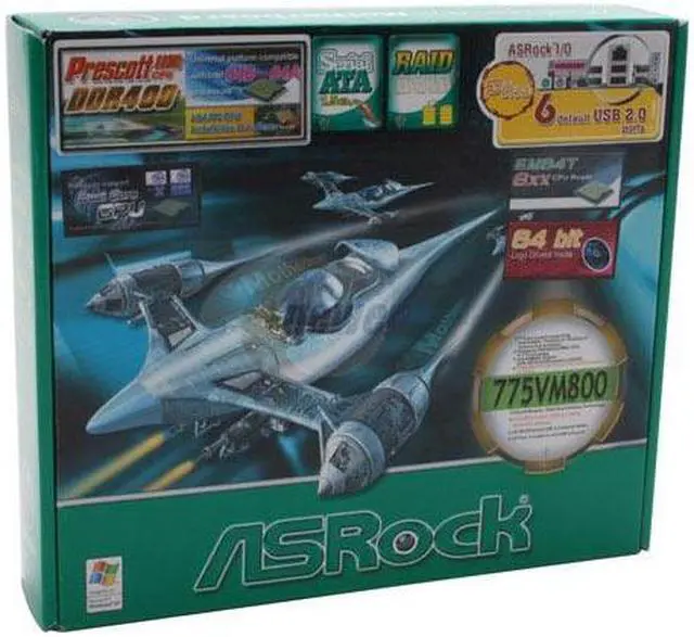 Alt view image 4 of 4 - ASRock 775VM800 LGA 775 VIA P4M800 Micro ATX Intel Motherboard