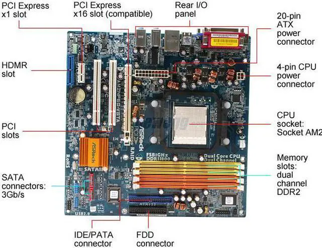 Alt view image 3 of 6 - ASRock AM2NF6G-VSTA AM2 NVIDIA GeForce 6100 Micro ATX AMD Motherboard