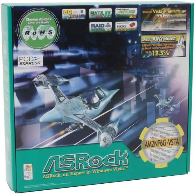 Alt view image 6 of 6 - ASRock AM2NF6G-VSTA AM2 NVIDIA GeForce 6100 Micro ATX AMD Motherboard