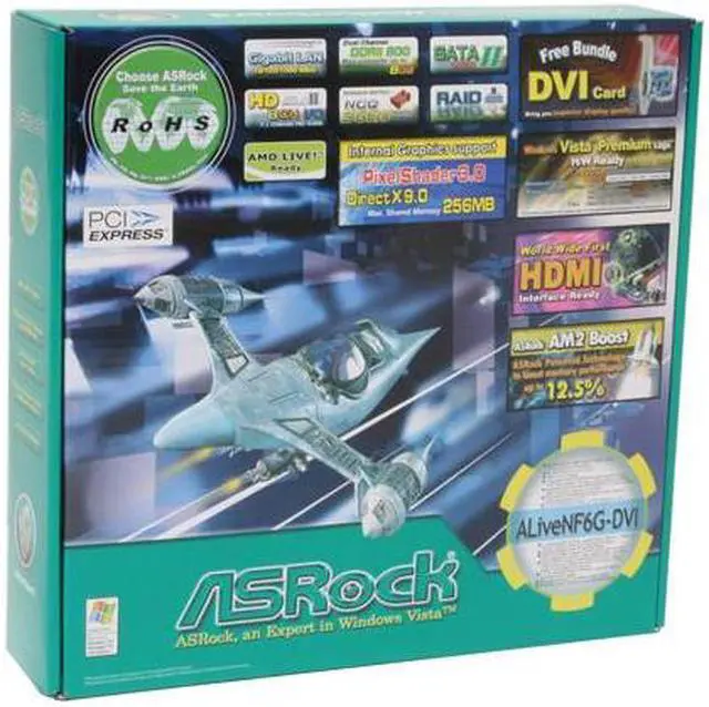 Alt view image 6 of 6 - ASRock ALiveNF6G-DVI AM2 NVIDIA GeForce 6100 Micro ATX AMD Motherboard