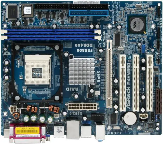 Alt view image 3 of 6 - ASRock P4VM890 Socket 478 VIA P4M890 Micro ATX Intel Motherboard