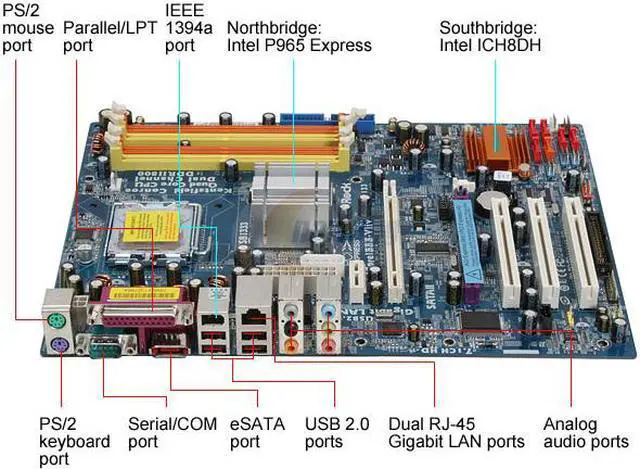 Alt view image 2 of 10 - ASRock 4Core1333-Viiv LGA 775 Intel P965 Express ATX Intel Motherboard