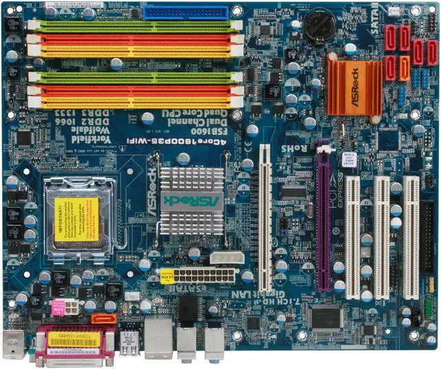 Alt view image 3 of 7 - ASRock 4Core1600P35-WiFi LGA 775 Intel P35 ATX Intel Motherboard