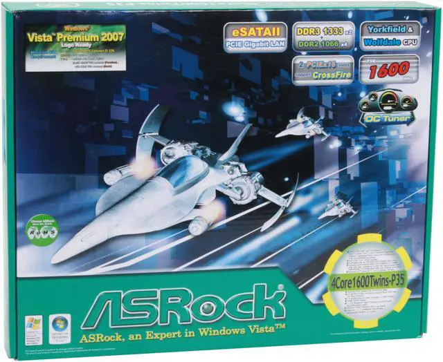 Alt view image 7 of 7 - ASRock 4Core1600Twins-P35 LGA 775 Intel P35 ATX Intel Motherboard