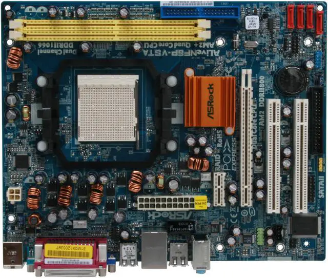 Alt view image 3 of 7 - ASRock ALiveNF6P-VSTA AM2+/AM2 NVIDIA GeForce 6150SE / nForce 430 Micro ATX AMD Motherboard