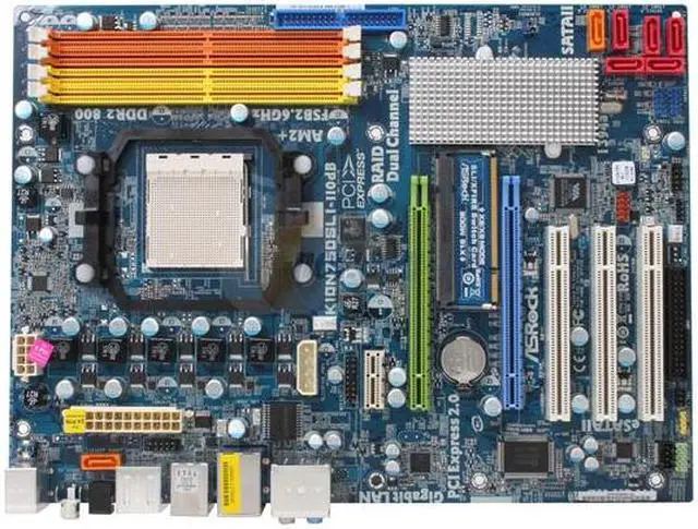 Alt view image 3 of 5 - ASRock K10N750SLI-110dB AM2+/AM2 NVIDIA nForce 750a SLI ATX AMD Motherboard