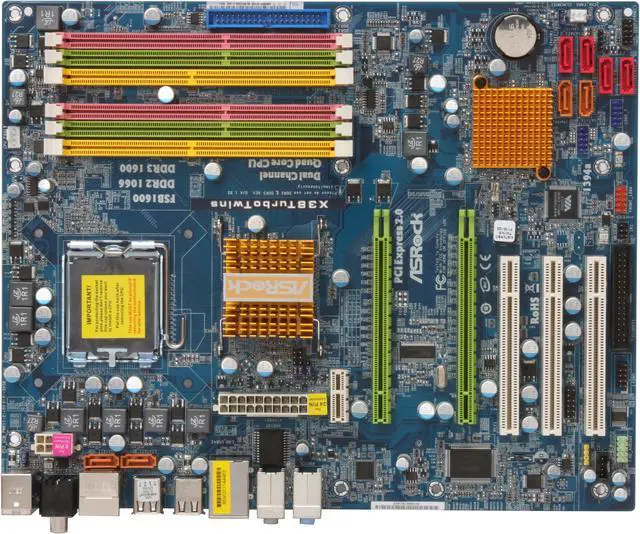 Alt view image 3 of 5 - ASRock X38TurboTwins LGA 775 Intel X38 ATX Intel Motherboard