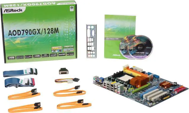 Alt view image 5 of 5 - ASRock AOD790GX/128M AM2+/AM2 AMD 790GX ATX AMD Motherboard