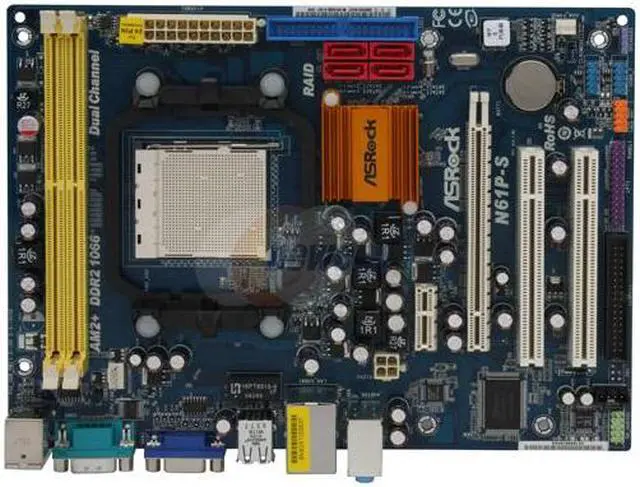 Alt view image 3 of 5 - ASRock N61P-S AM2+/AM2 NVIDIA GeForce 6150SE Micro ATX AMD Motherboard
