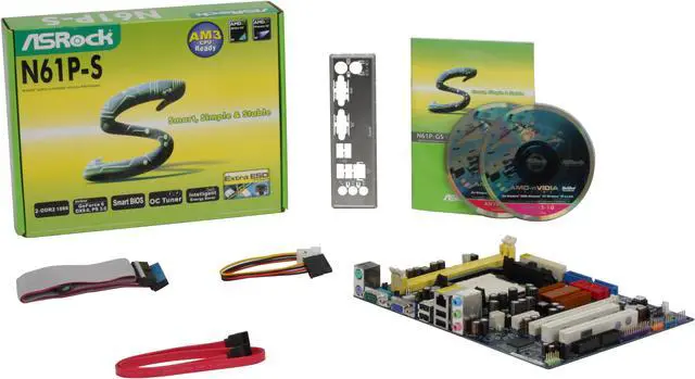 Alt view image 5 of 5 - ASRock N61P-S AM2+/AM2 NVIDIA GeForce 6150SE Micro ATX AMD Motherboard