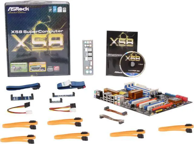 Alt view image 5 of 5 - ASRock X58 Supercomputer LGA 1366 Intel X58 ATX Intel Motherboard