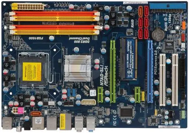 Alt view image 3 of 5 - ASRock N7AD-SLI LGA 775 NVIDIA nForce 740i SLI ATX Intel Motherboard