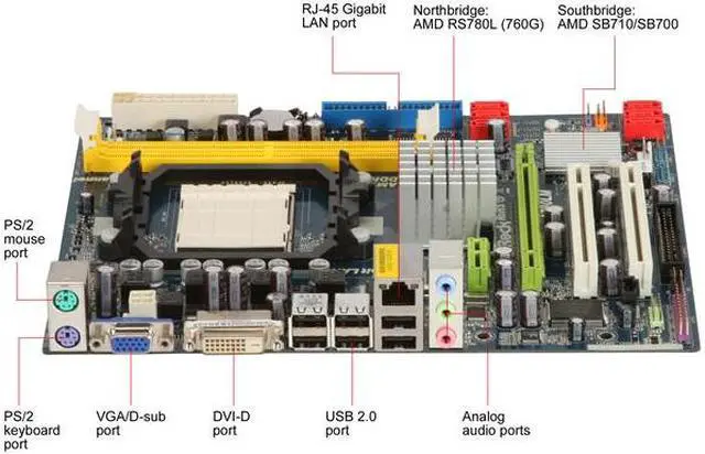 Alt view image 2 of 5 - ASRock A780LM AM2+/AM2 AMD RS780L (760G) Micro ATX AMD Motherboard
