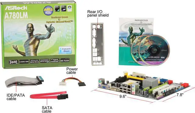 Alt view image 5 of 5 - ASRock A780LM AM2+/AM2 AMD RS780L (760G) Micro ATX AMD Motherboard