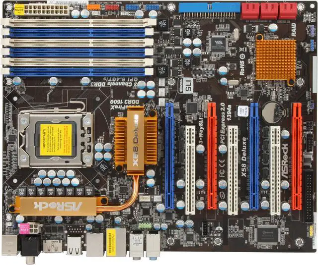 Alt view image 3 of 5 - ASRock X58 Deluxe LGA 1366 Intel X58 ATX Intel Motherboard