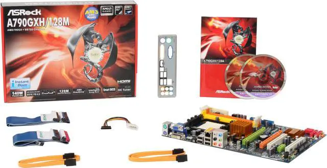 Alt view image 5 of 5 - ASRock A790GXH/128M AM2+/AM2 AMD 790GX HDMI ATX AMD Motherboard