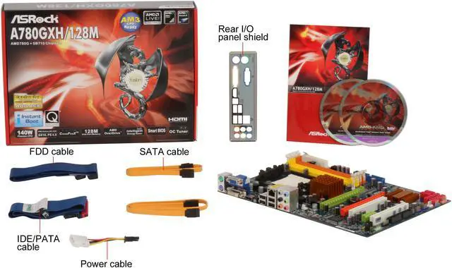 Alt view image 5 of 5 - ASRock A780GXH/128M AM2+/AM2 AMD 780G HDMI ATX AMD Motherboard