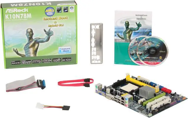 Alt view image 5 of 5 - ASRock K10N78M AM3/AM2+/AM2 NVIDIA GeForce 8100 Micro ATX AMD Motherboard