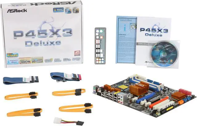 Alt view image 5 of 5 - ASRock P45X3 Deluxe LGA 775 Intel P45 ATX Intel Motherboard