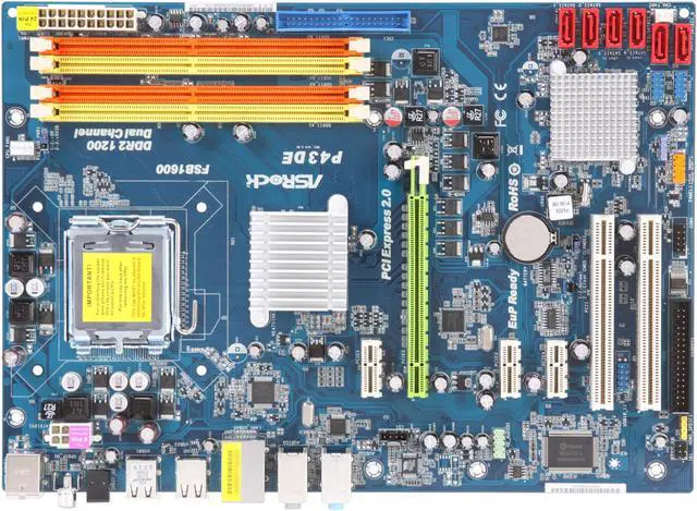 Alt view image 3 of 5 - ASRock P43DE LGA 775 Intel P43 ATX Intel Motherboard