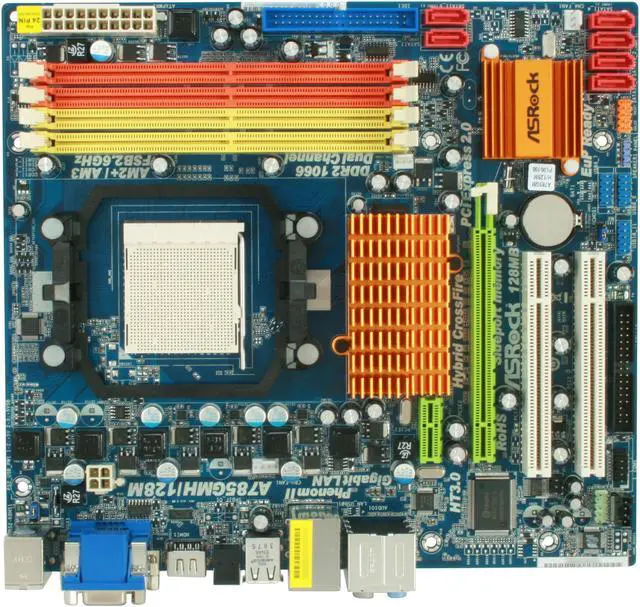 Alt view image 3 of 5 - ASRock A785GMH/128M AM3/AM2+/AM2 AMD 785G HDMI Micro ATX AMD Motherboard