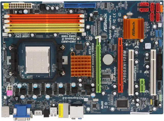 Alt view image 3 of 5 - ASRock A785GXH/128M AM3/AM2+/AM2 AMD 785G HDMI ATX AMD Motherboard