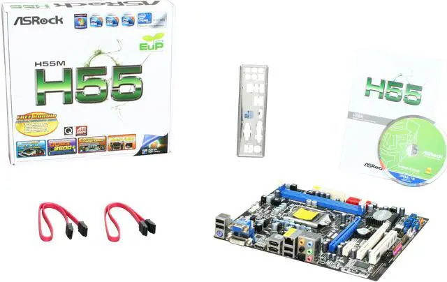 Alt view image 5 of 5 - ASRock H55M LGA 1156 Intel H55 HDMI Micro ATX Intel Motherboard