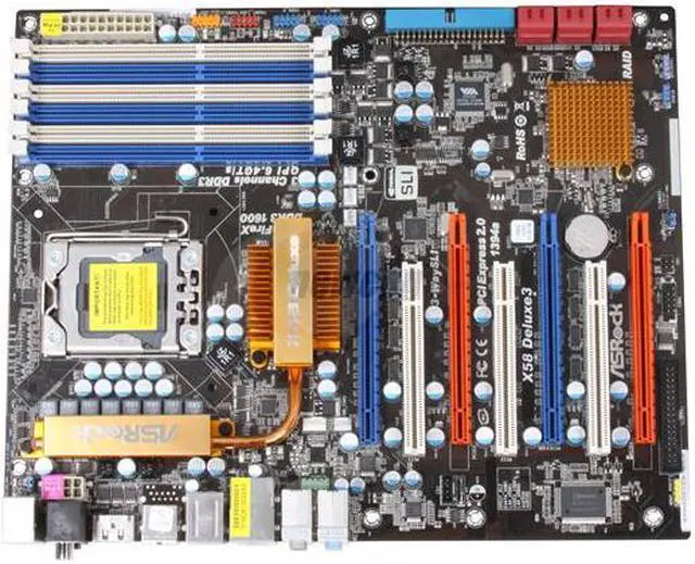 Alt view image 3 of 5 - ASRock X58 Deluxe3 LGA 1366 Intel X58 ATX Intel Motherboard