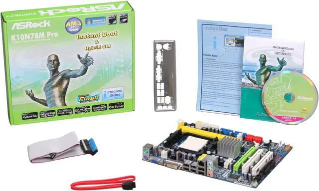 Alt view image 5 of 5 - ASRock K10N78M-PRO AM3/AM2+/AM2 NVIDIA GeForce 8200 Micro ATX AMD Motherboard
