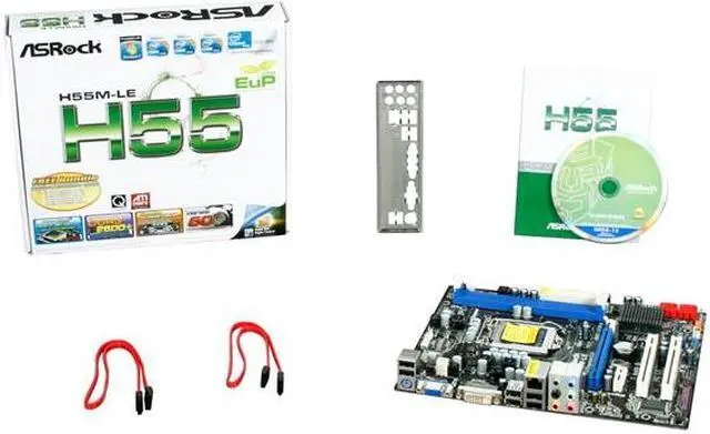 Alt view image 5 of 5 - ASRock H55M-LE LGA 1156 Intel H55 Micro ATX Intel Motherboard