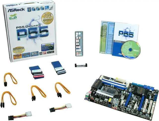 Alt view image 5 of 5 - ASRock P55 DELUXE3 LGA 1156 Intel P55 USB 3.0 ATX Intel Motherboard