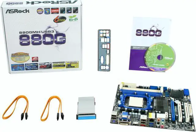 Alt view image 5 of 5 - ASRock 880GMH/USB3 AM3 AMD 880G USB 3.0 HDMI Micro ATX AMD Motherboard