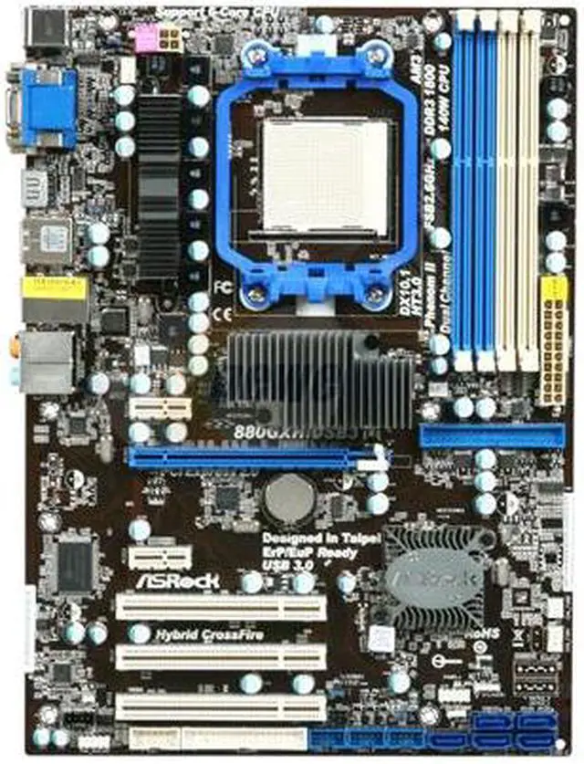 Alt view image 3 of 5 - ASRock 880GXH/USB3 AM3 AMD 880G USB 3.0 HDMI ATX AMD Motherboard