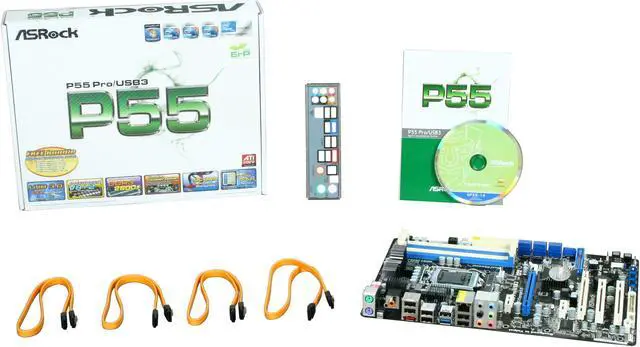 Alt view image 5 of 5 - ASRock P55 PRO/USB3 LGA 1156 Intel P55 USB 3.0 ATX Intel Motherboard
