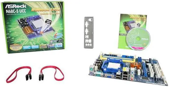Alt view image 5 of 5 - ASRock N68C-S UCC AM3/AM2+/AM2 NVIDIA GeForce 7025 / nForce 630a Micro ATX AMD Motherboard