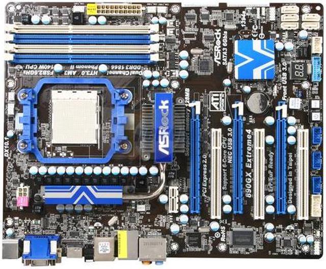 Alt view image 3 of 5 - ASRock 890GX EXTREME4 AM3 AMD 890GX USB 3.0 HDMI ATX AMD Motherboard