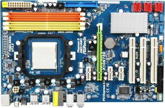 Alt view image 3 of 5 - ASRock K10N78D AM2+/AM2 NVIDIA nForce 720D ATX AMD Motherboard