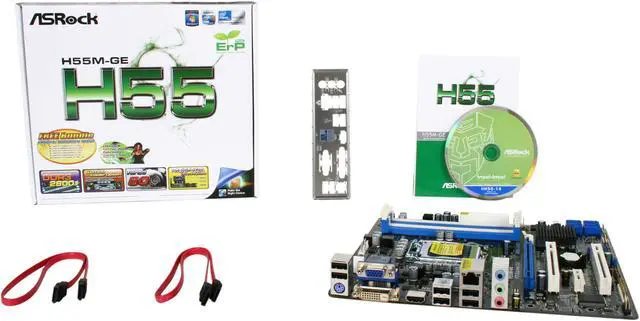 Alt view image 5 of 5 - ASRock H55M-GE LGA 1156 Intel H55 HDMI Micro ATX Intel Motherboard