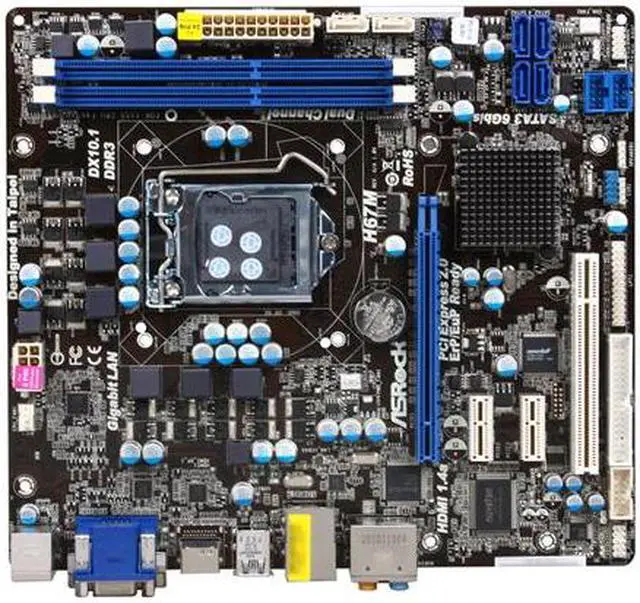 Alt view image 3 of 5 - ASRock H67M LGA 1155 Intel H67 HDMI USB 3.0 Micro ATX Intel Motherboard