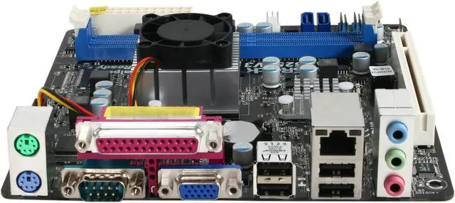 Alt view image 2 of 5 - ASRock AD525PV3 Intel Atom D525 (1.8 GHz, Dual-Core) Intel NM10 Mini ITX Motherboard / CPU Combo