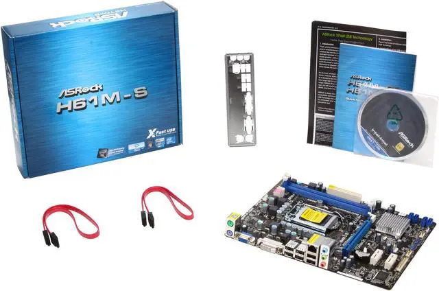Alt view image 5 of 5 - ASRock H61M-S LGA 1155 Intel H61 Micro ATX Intel Motherboard