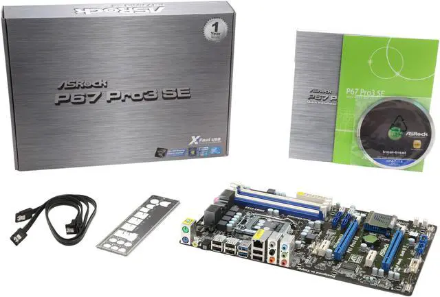 Alt view image 5 of 5 - ASRock P67 PRO3 SE LGA 1155 Intel P67 USB 3.0 ATX Intel Motherboard