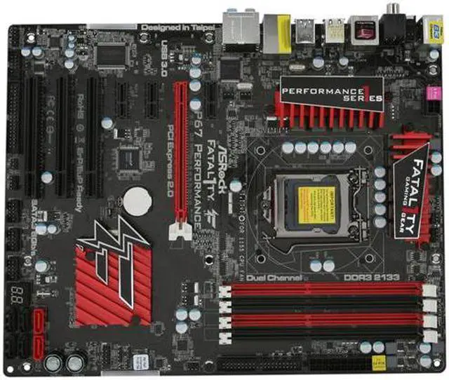 Alt view image 3 of 5 - ASRock Fatal1ty P67 Performance LGA 1155 Intel P67 USB 3.0 ATX Intel Motherboard