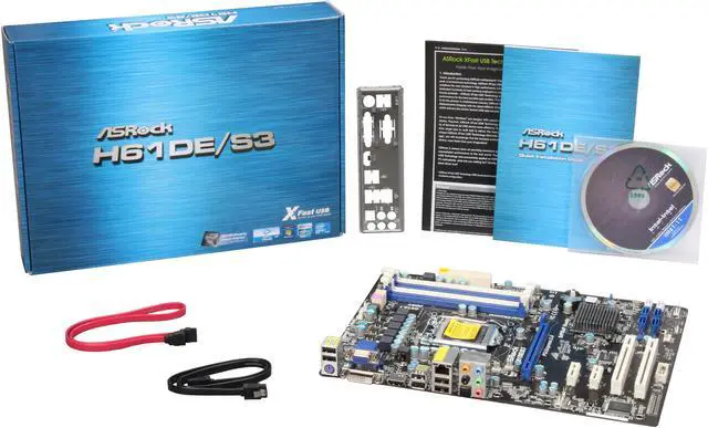 Alt view image 5 of 5 - ASRock H61DE/S3 LGA 1155 Intel H61 HDMI ATX Intel Motherboard