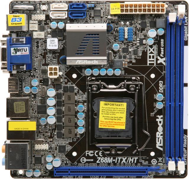 ASRock Z68M-ITX/HT LGA 1155 Intel Z68 HDMI SATA 6Gb/s USB 3.0 Mini ITX  Intel Motherboard