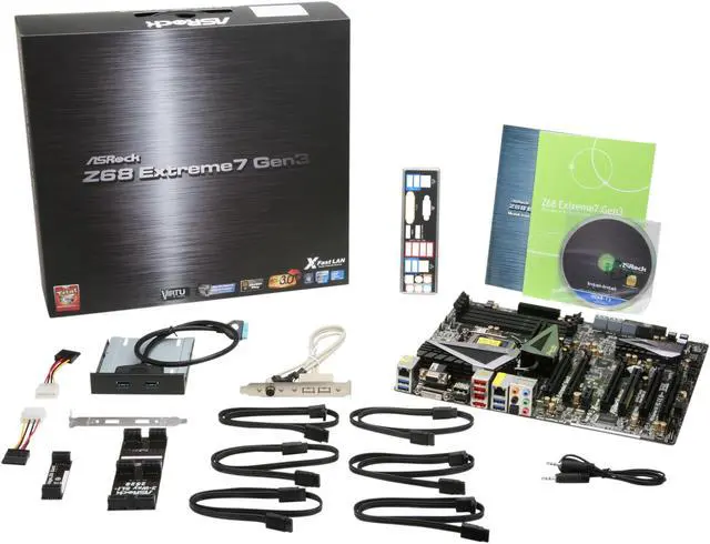 Alt view image 5 of 5 - ASRock Z68 Extreme7 Gen3 LGA 1155 Intel Z68 HDMI USB 3.0 ATX Intel Motherboard